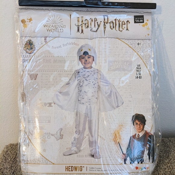 Harry Potter Hedwig Child Boys Costume‎ Large 4-6 yrs White NEW - Picture 2 of 7